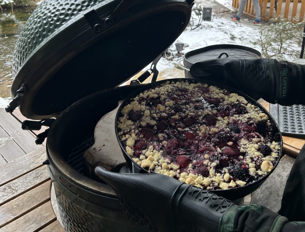 crumble na big green egg